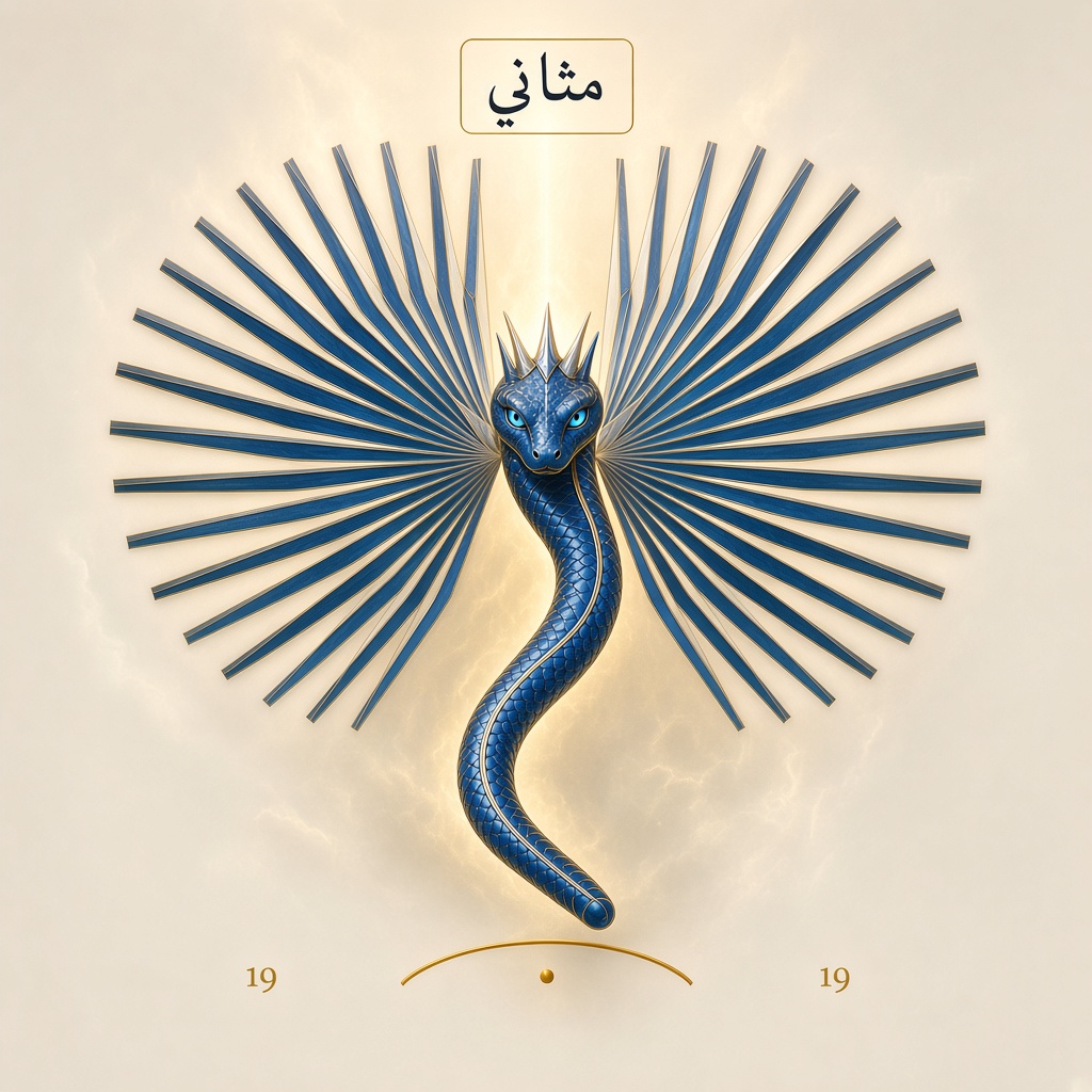 Mesânî yılan — safir: Mûsâ’nın asasının yılan hâli, 19 mühürü