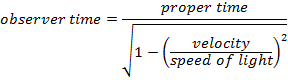 time dilation formula 1